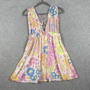 Beach Bunny Ruby‎ Floral Mini Dress Cover Up Womens Size M Resort Glam Playful